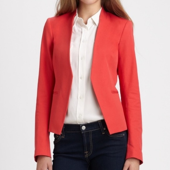 Theory Jackets & Blazers - Theory red Lanai bi-stretch brushed cotton blazer